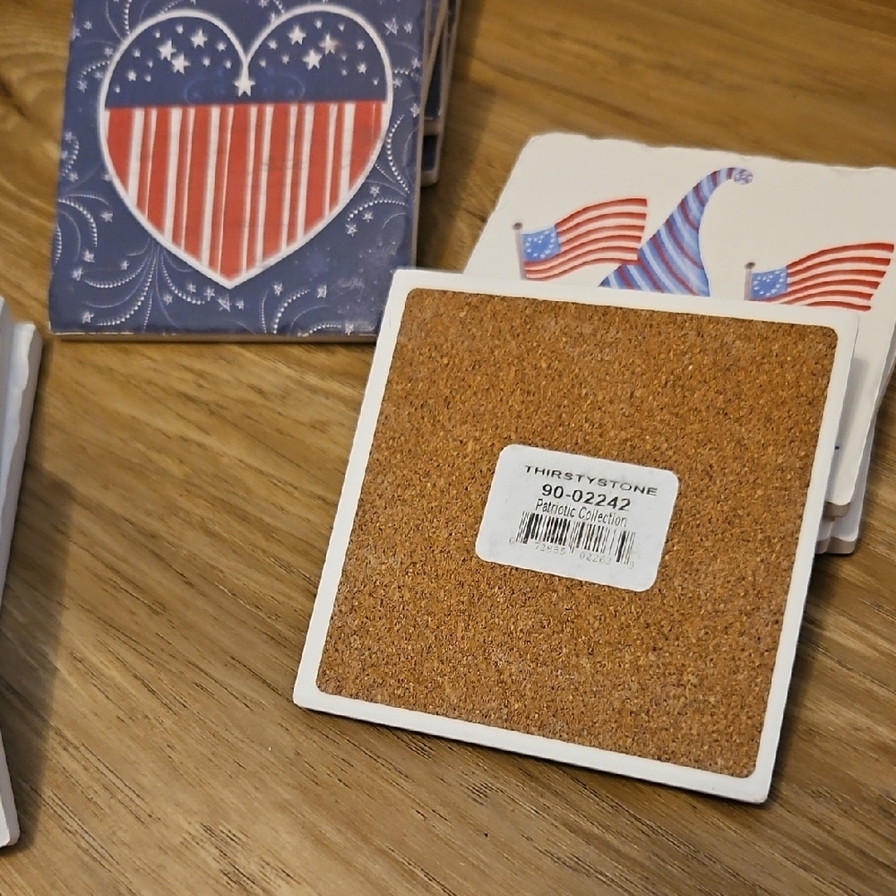 Thirstystone Red, White and Blue Drink Coasters Qty 12